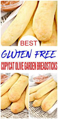 Check out this gluten free breadsticks recipe!EASY homemade copycat Olive Garden gluten free breadsticks.Gluten free breadsticks recipes everyone will love.Yummy GF breadsticks recipe.Simple gluten free breadsticks idea.Quick breadsticks makes great side dishes,dinner, lunch or snack.Great recipe to go w/ BBQ side dishes for chicken or steak or yummy picnic food.No need to buy store bought u can make DIY gluten free breadsticks.Bake up BEST gluten free breadsticks