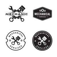 Premium Vector | Mechanic logo set, services, engineering, repair | Mechanics logo, Mechanic logo design, Retro logos .  #Vintage_Car_Logo #Car_Repair_Logo #Mechanic_Logo_Design #Logo_Engineering