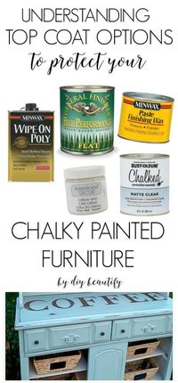 This post explains the best top coat options to protect your chalky painted furniture pieces! Understand when to wax and when to poly! Read more at diy beautify!