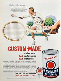 1950 Havoline Motor Oil Ad 50s Tennis Player Jack Kramer | Etsy