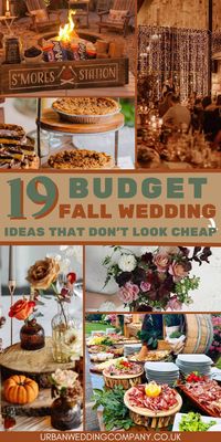 19 Budget Friendly Fall Wedding Ideas your will love. Looking stylish but affordable fall wedding ideas? head to the blog for ideas that look anything but cheap. From backyeard wedding, to barn vibes we have you covered.