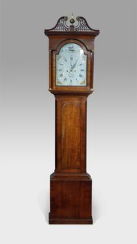 George III oak 8 day longcase clock by W Clarke Morpeth