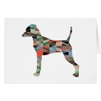 Min Pin Dog Breed Geo Silhouette Plaid Card | Zazzle.com