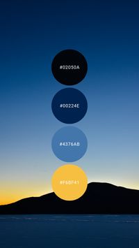 Bold hues of cool blue and yellow make a unique combo that says clean and modern. Try it in the laundry room, bathroom, game room, kids play room, or garage. #colourpalette #colorpalette #colour #color #palette #yellow #blue #bright #bold #sunrise