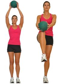 Try These Unique Medicine Ball Exercises to Work Your Body and Core: Knee Lifts with a Medicine Ball