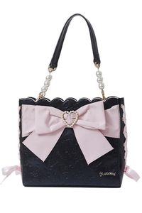 Bowknot Pearl Sweet Shoulder Bag Indulge in a sweet and playful style with our Bowknot Pearl Sweet Shoulder Bag. Adorned with charming bowknot and pearl details, this bag is the perfect accessory to complete your Lolita look. Carry your essentials with effortless cuteness and charm. Size (IN) Thick Width Height One Size 3.15 11.02 9.84 Size (CM) Thick Width Height One Size 8 28 25