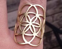 seed of life ring in solid bronze - sacred geometry - flower of life jewelry