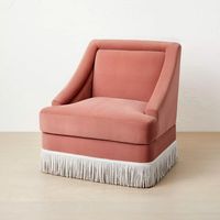 Alberhill Velvet Accent Chair With Fringe Pink - Opalhouse™ Designed With Jungalow™ : Target