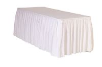 17 ft x 29 inch Polyester Pleated Table Skirt White