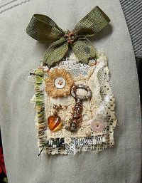 small collage brooch pin