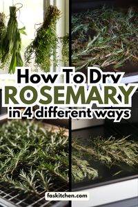 Learn how to dry rosemary at home with four easy methods! From air-drying to oven-drying, these simple techniques will help you preserve rosemary for cooking all year long. Perfect for adding a fresh herbal touch to your pantry. Save this pin for a step-by-step guide!