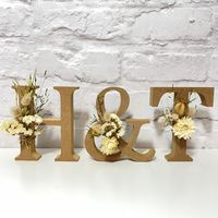 Excited to share this item from my #etsy shop: Set of 3 Floral letters - dried flowers on freestanding natural wooden letter