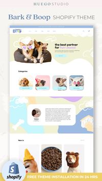 Pet Website for Shopify Template Theme Dog Bakery Website - Etsy