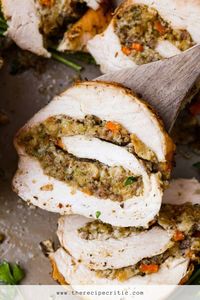 Assemble this turkey roulade the night before and pop it in the oven 2 hours before your guests arrive. This will make Thanksgiving dinner prep much easier!