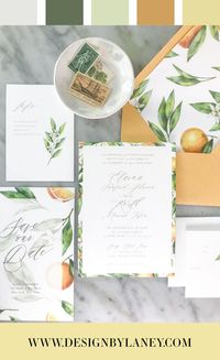 The Tropical Orange watercolor wedding invite has a beachy wedding feel to it. We imagine a tropical island wedding with this suite, and the back of the invitation serves as an art piece for your guests to enjoy year after year! Mix and match envelope and text colors to make this wedding invite ideal for your Big Day.