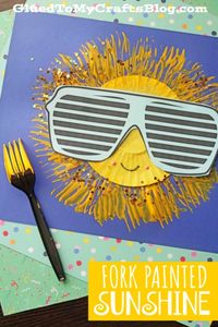 Fork Painted Sunshine Craft For Kids - Glued To My Crafts - Let's Get Crafty!