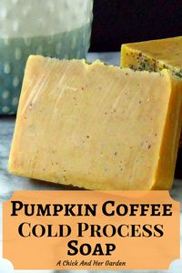 Who doesn't love Pumpkin Coffee?? Now you can enjoy it in the shower as well! Check out all the benefits for this warm exfoliating soap! #soapmaking