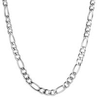 Simple yet stylish this Figaro chain necklace will look great with any outfitThe 24 inch chain is crafted with durable stainless steel which is known for its stain and rust resistant qualitiesThe necklace fastens with a lobster claw clasp to be able to easily put it on and take it off