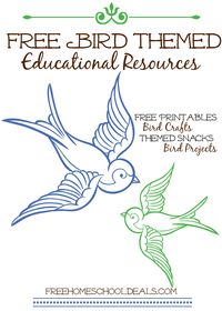 Free Bird Themed Educational Resources - AMAZING list for homeschoolers!!