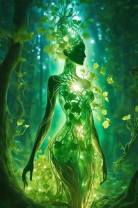 Mother Nature. Create a luminous masterpiece depicting a fem... by René M - Playground