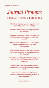 🌅 Kickstart your day with positivity using these 8 morning journal prompts! ✨ Set the tone for a productive and fulfilling day by exploring goals, intentions, and gratitude. Perfect for boosting motivation and clarity, these prompts will help you focus on what matters most and cultivate a positive mindset. Begin each day with intention and watch your mornings transform!