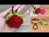 Knitting Rose Scrunchies. Very Easy Crochet Tunisian. - YouTube