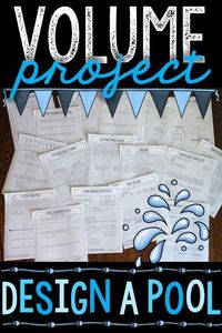 Volume Project: Design an aquatic center, complete with a diving pool, slide catch pool, and more! Aligned to the fifth grade common core standards: 5.MD.3, 5.MD.4, and 5.MD.5