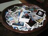 bowl of photos & polaroids