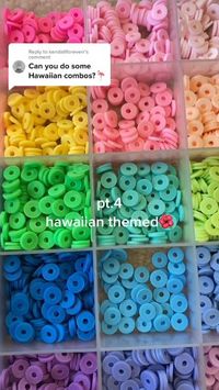 These color combos are so good!  Like SO GOOD.  Hawaiian themed, but also good for other themes too, like summer and spring!  These Fresh bracelet ideas are so perfect!  Video Credit: impalathreads on Tiktok!