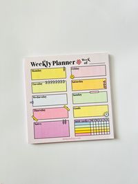 6x6 weekly planner notepad 50 pages *weekly planner comes with an stationary freebie!*