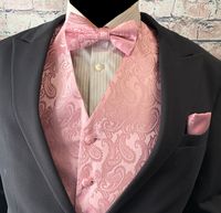 "Men's Vest & pre-tied bow tie and Pocket Square 3pcs Set (Suit not included) Microfiber Besom front pockets 10\" x 10\" Pocket Square The Back of the vest is Black Color. These are the measurement of the VEST and NOT the size of your chest. Please message me if you need help with sizing. SIZE CHEST MEASUREMENT Back Length (inches) XS 39 (INCHES) 22.3 SMALL 41 (INCHES) 22.4 MEDIUM 42 (INCHES) 23 LARGE 44 (INCHES) 23.3 XL 46 (INCHES) 23.5 2XL 48 (INCHES) 24.5 3XL 54 (INCHES) 25 4XL 56 (INCHES