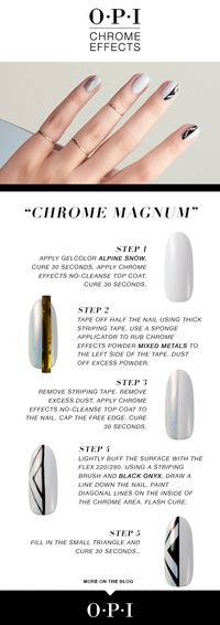 The step by step guide to headturning nail art. Try "Chrome-Magnum" on our YouTube https://youtu.be/5vXJ9MJR2SU