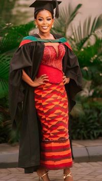 Check out this beautiful Kente dress for graduation.