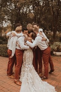 Alex wanted to do a first look with the groomsmen and their reactions are the absolute sweetest!