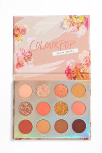 ColourPop Sweet Talk Pressed Powder Shadow Palette matte, metallic, and pressed glitter finishes open palette