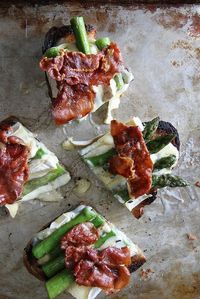 asparagus, crispy prosciutto + brie grilled cheese