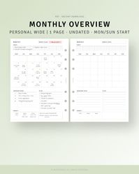 Month At A Glance, Digital Download, Monthly To do list for Minimalist, Monthly Planning Agenda Organizer Template, Print out Refills, Month on 1 Page Sheet, Monthly Schedule Calendar  [💡MonthlyJoy's Check Point] 𝑴𝒐𝒏𝒕𝒉𝒍𝒚 𝑷𝒍𝒂𝒏𝒏𝒆𝒓 𝑷𝒆𝒓𝒔𝒐𝒏𝒂𝒍 𝑾𝒊𝒅𝒆 𝑰𝒏𝒔𝒆𝒓𝒕𝒔 𝑷𝒓𝒊𝒏𝒕𝒂𝒃𝒍𝒆.  · Vertical | Monday, Sunday Start · Goals | Blank Calendar | Important Dates | Budget | To do list | Notes  [📏SIZE] PERSONAL WIDE (6.75x4.75 inches)