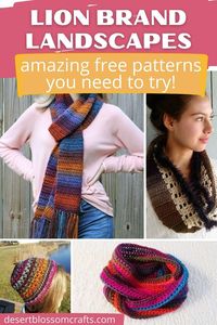 Looking for lion brand landscapes yarn patterns? I've got you covered with 10 beanies and scarves that use Landscapes yarn! Don't miss these free crochet patterns.