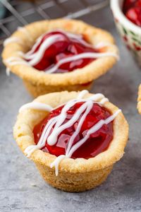 Mini Cherry Pie Cookie Cups