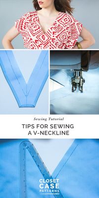 A tutorial with tips for how to sew a V-Neckline // Charlie Caftan