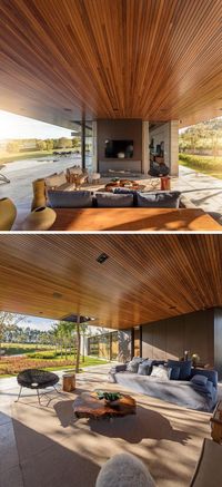 A Wood Ceiling Elongates The Interior Of This House In Brazil