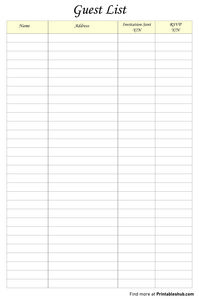 Printable Blank Guest List Templates [Free PDF Included] - Printables Hub