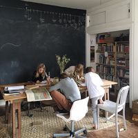 It always feels so good to have a little routine again: a blank chalkboard wall, fresh books, and stacks of art paper waiting to be filled. It's a gift to spend my days with them.