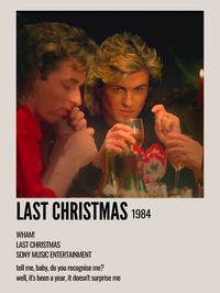 minimal aesthetic holiday polaroid christmas song poster for last christmas by wham (george michael and andrew ridgeley)