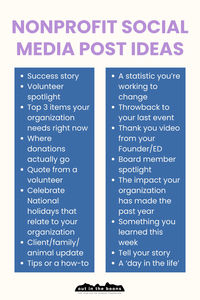 Here are some post ideas for your nonprofit's social media. Get creative and think of it as "what can I give to my audience or donors today?" 🧐 When you start providing value to your audience (instead of only asking from them), you build a community of raving fans who can't wait to support your organization 🙌. [nonprofit startup, development director, non-profit, nonprofit instagram ideas, fundraising ideas, nonprofit tips, donor stewardship]