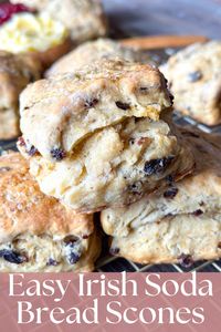 These easy Irish soda bread scones are a sweet twist on a classic Irish bread recipe. Tender and crumbly with sweet and chewy currants. They pair exceptionally well with sweet or savory toppings, making them a versatile addition to breakfast, brunch, or your St Patricks Day celebration.