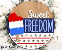 This Sweet Freedom Popsicle DIGITAL design can be used to create a round sign to add to your 4th of July Independence Day decor. This design can be used to cut wood or acrylic with Glowforge, or other laser cutters. If you're looking to cut a vinyl stencil, you'll also receive files that can be used with Cricut, Silhouette, and others. Hang your finished sign on a front door or inside an entryway, display on a mantle or shelf, or create a DIY paint kit. Or, use the graphic to create pillows, mug