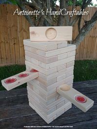 Large Wood Jello Shot Tower Game with 1-2-or 3 cup holders | Etsy