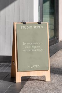 #brandidentity #pilatesstudio #mockup #sandwichboard #minimal