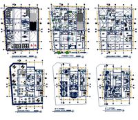 Building's architecture layout, sectional plan, constructional details, floor plan, furniture layout.